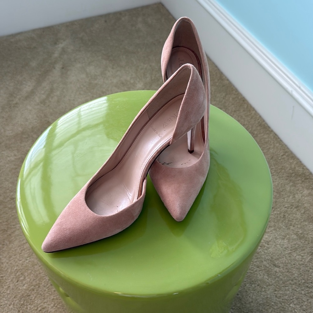 J. Crew Women's Lucie Tan Suede Heels Size 8.5 , heel is 3 inches